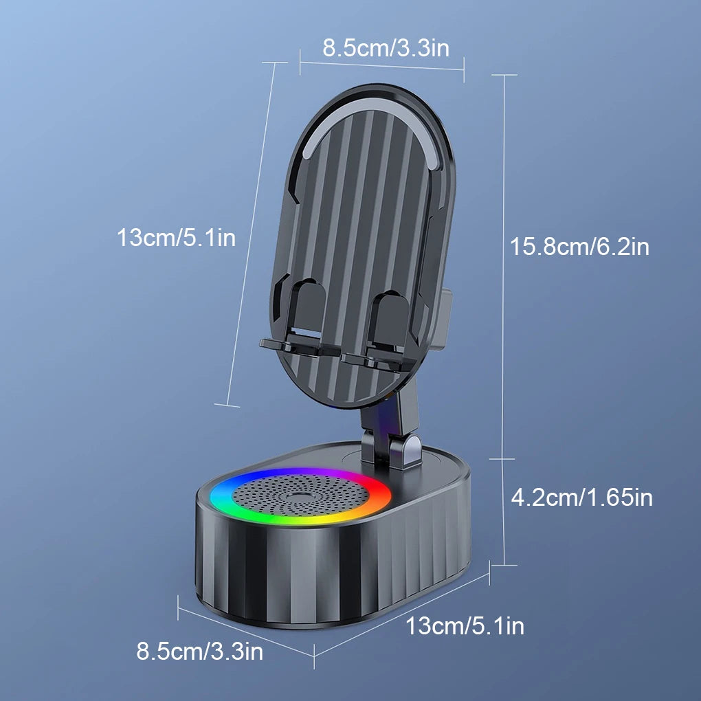 5 in 1 Induktionslautsprecher Telefonständer Home Smart Wireless Bluetooth-Lautsprecher Büro Aufrechter Tablet-Ständer