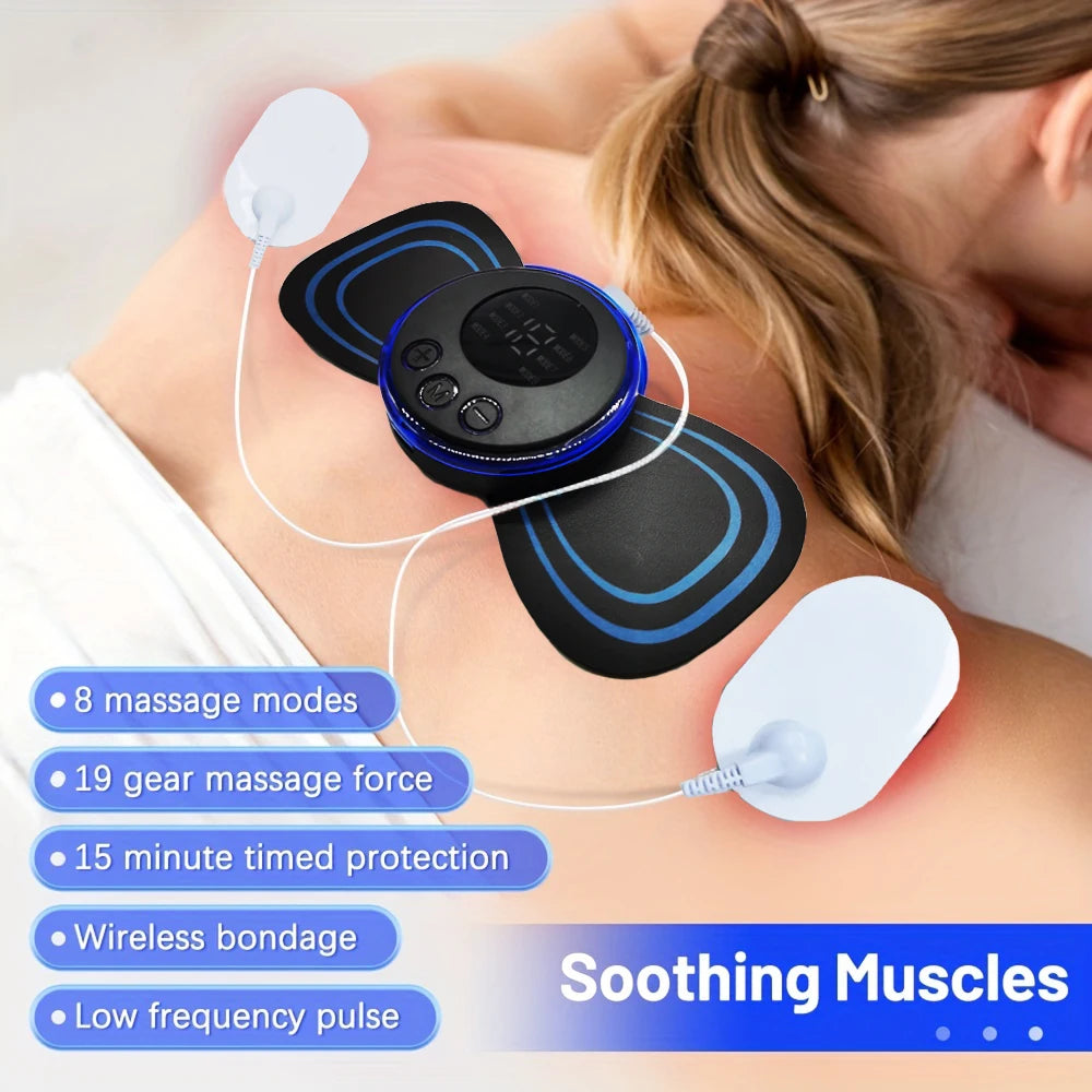 8 Modi Wiederaufladbares Nackenmassagegerät mit Fernbedienung EMS Niederfrequenz-Pulsmassagegerät zur Muskelentspannung und Schmerzlinderung