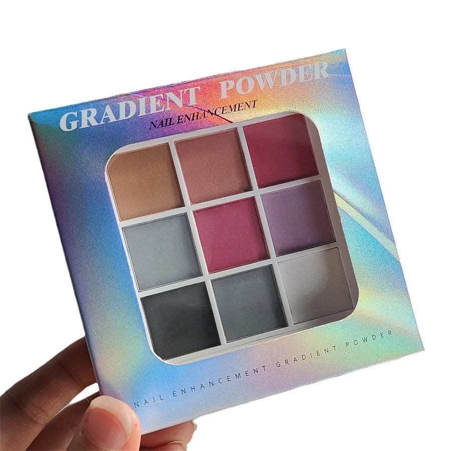 9Colors Solid Patting Nail Powders UV Polish Decoration Shimmer Fine Glitter Gradient Matte Pat Pat Manicure Polish Deco Powder