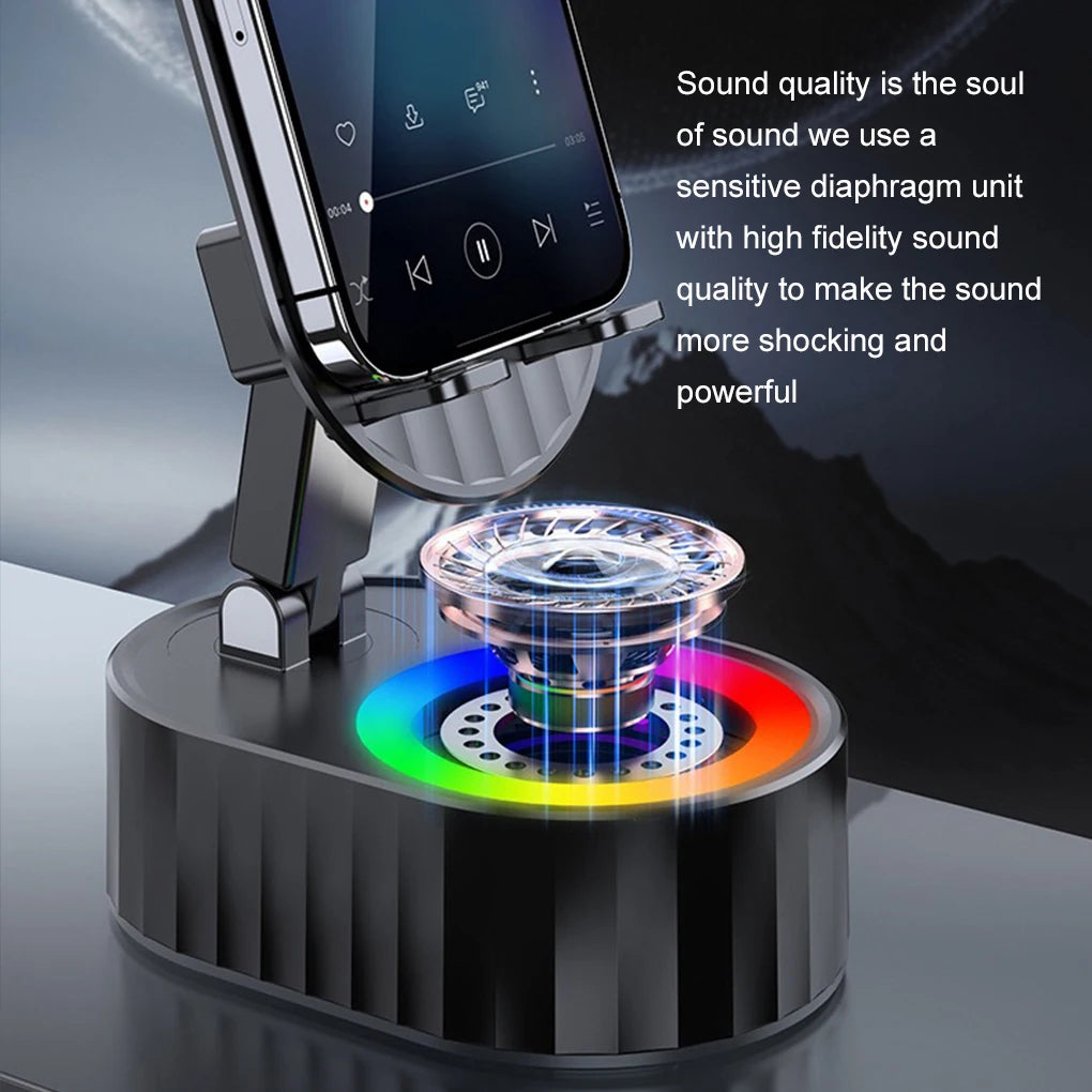 5 in 1 Induktionslautsprecher Telefonständer Home Smart Wireless Bluetooth-Lautsprecher Büro Aufrechter Tablet-Ständer