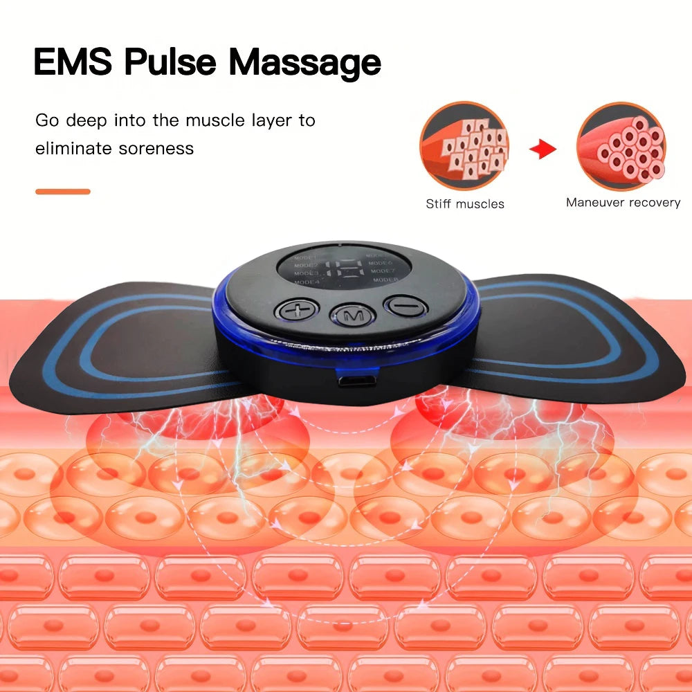 8 Modi Wiederaufladbares Nackenmassagegerät mit Fernbedienung EMS Niederfrequenz-Pulsmassagegerät zur Muskelentspannung und Schmerzlinderung